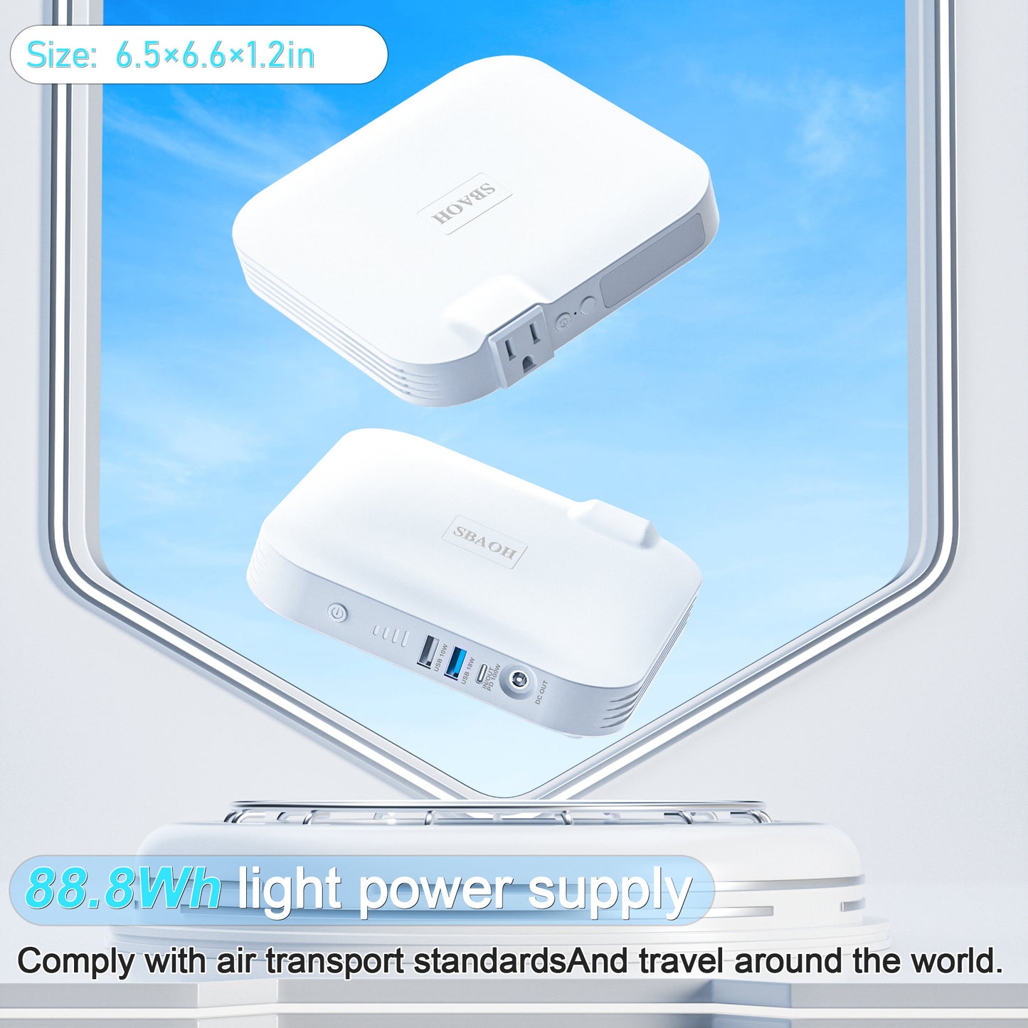 Portable Power Station 24000mAh | 100W AC + USB-C PD + Solar Input