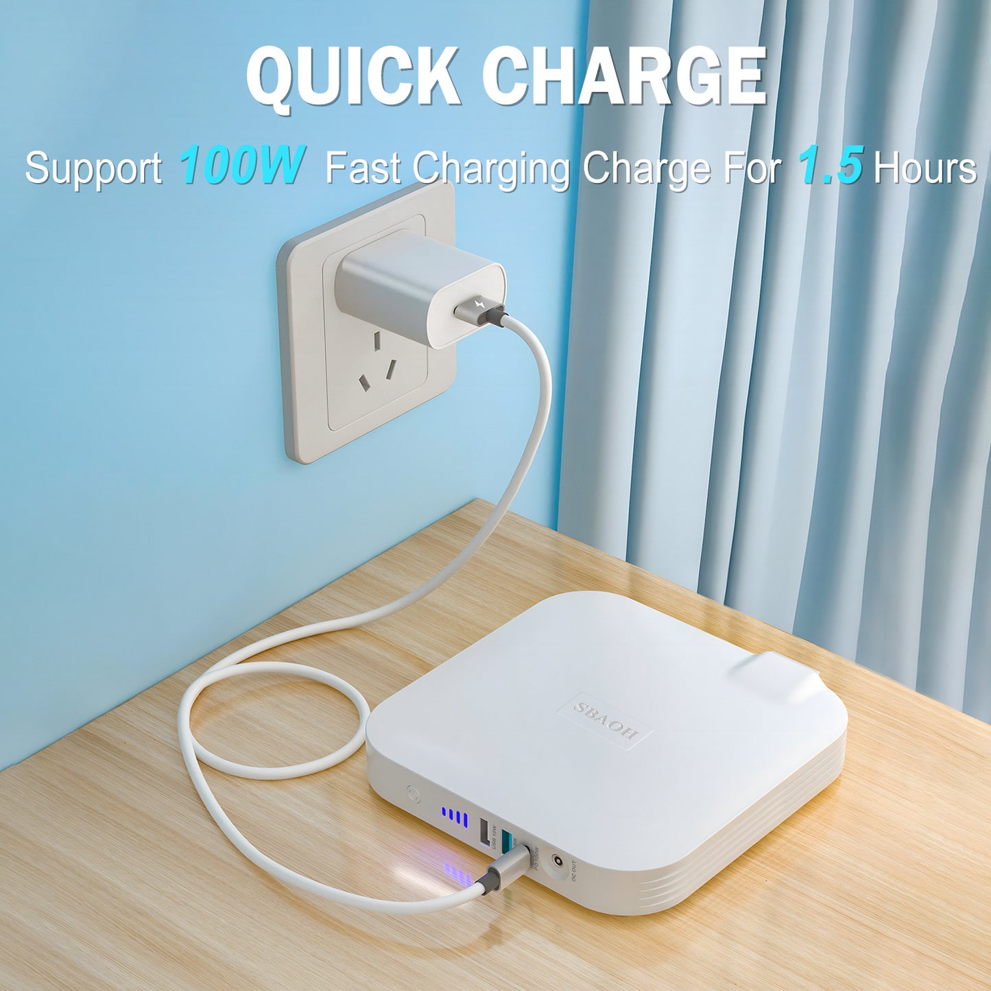 Portable Power Station 24000mAh | 100W AC + USB-C PD + Solar Input