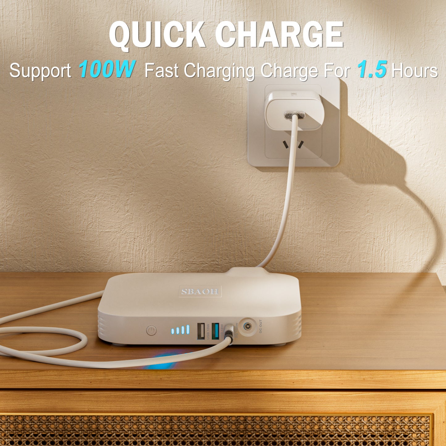 Portable Power Station 24000mAh | 100W AC + USB-C PD + Solar Input